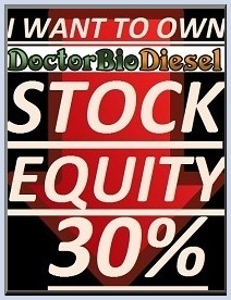 I want to own DoctorBioDiesel stock equity 30%