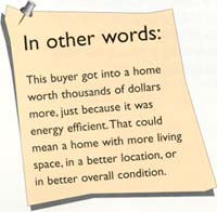 In other words: This buyer got into a home worth thousands of dollars more, just because it was energy efficient. That could mean a home with more living space, in a better location, or in better overall condition.